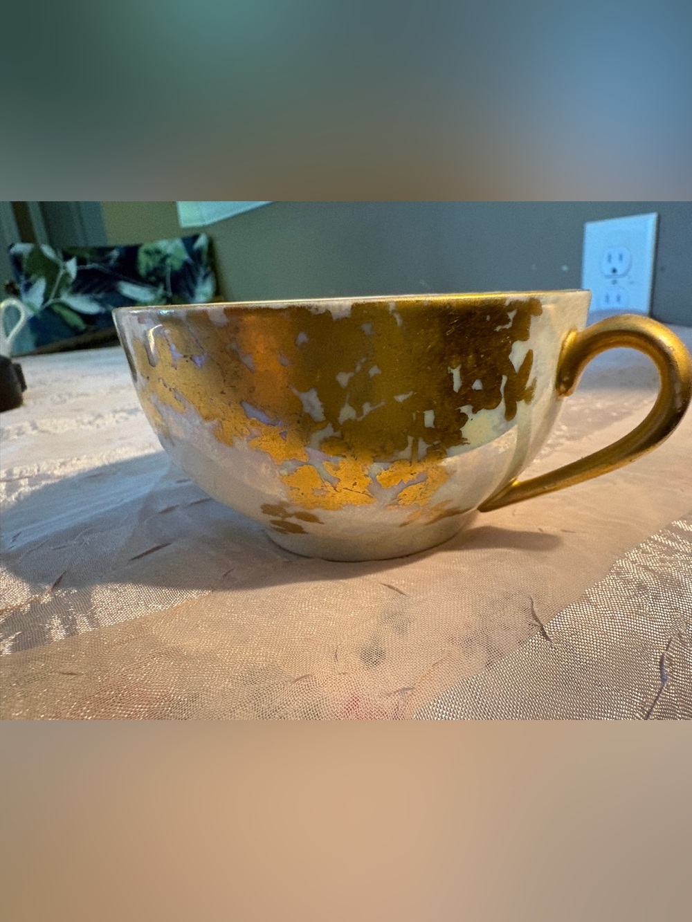 Unique Gold Pearlized  Tea Cup ONLY